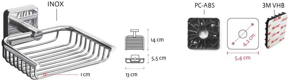 Muilinė su laikikliu Kapitan QUATTRO 43 03 55, juodas matinis