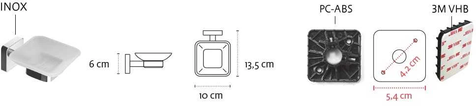 Muilinė su laikikliu Kapitan QUATTRO 43 01 55, juodas matinis