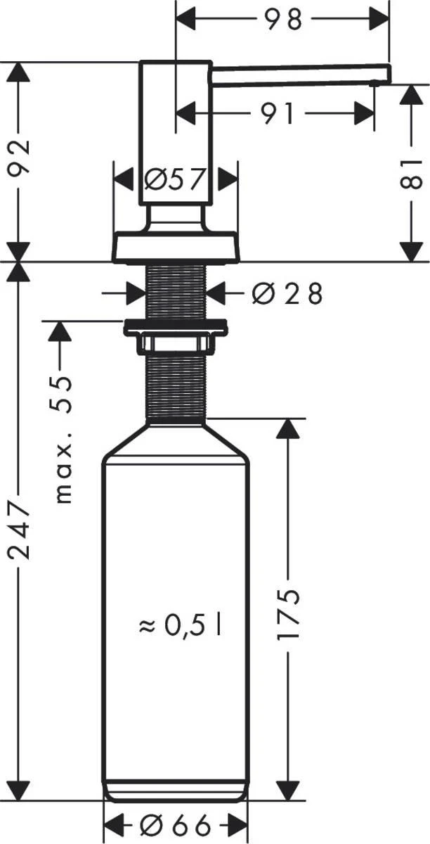 Muilo dozatorius Hansgrohe A51 40448000