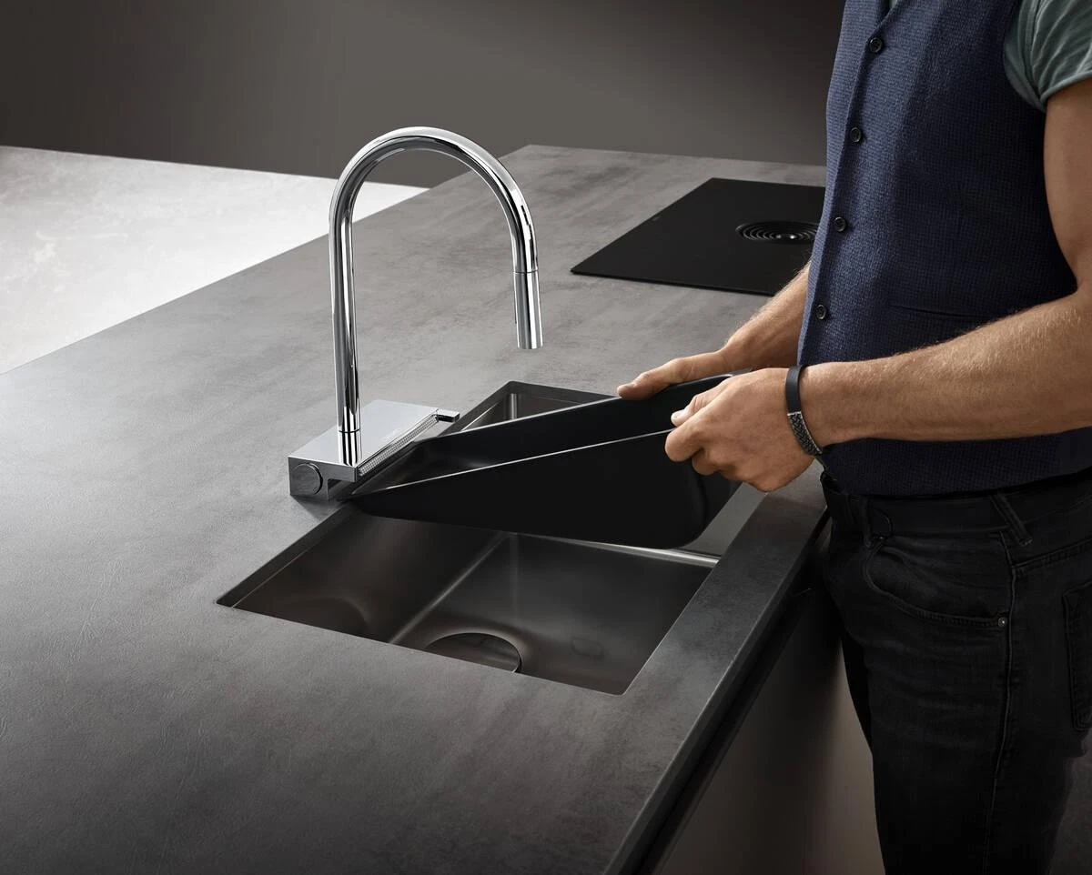 Nuvarvėjimo indas Hansgrohe F14, 40963000, juodas matinis