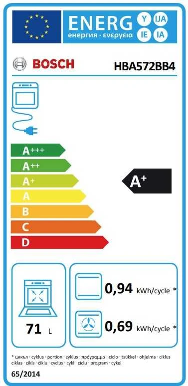 Bosch HBA572BB4 Serija 2, Įmontuojamoji orkaitė, 60 x 60 cm, Juodas