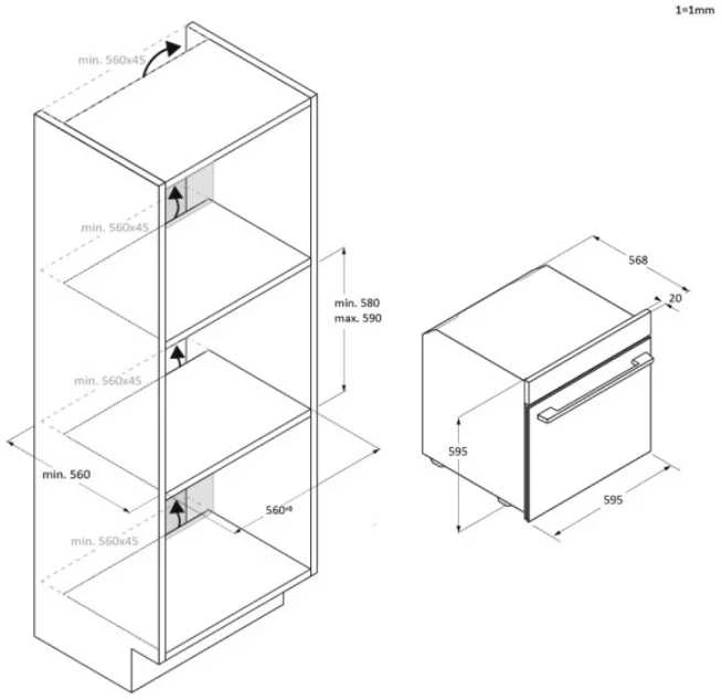 Orkaitė Candy CA6 NP3T3HTB