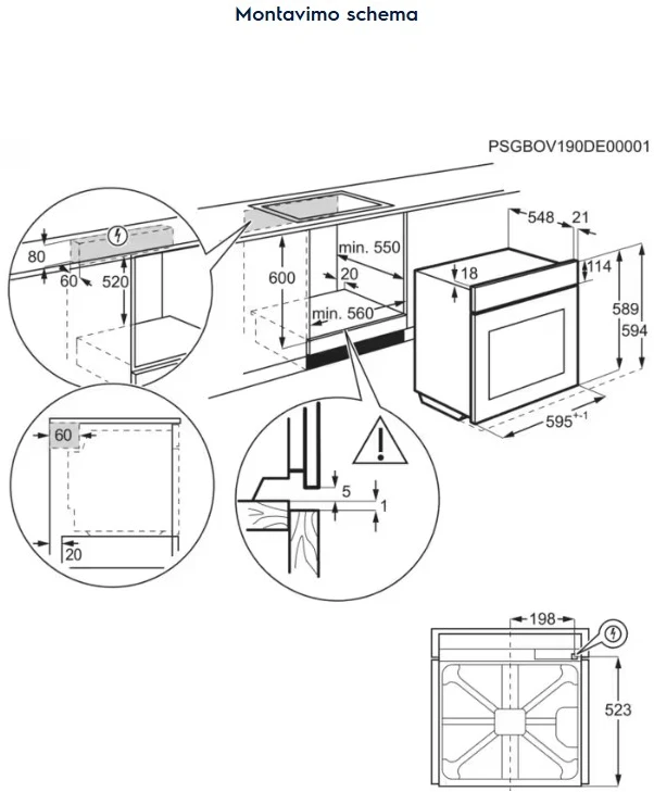 Orkaitė - Electrolux EOC6P77H Įmontuojama 72L Juoda/Nerūdijančio Plieno