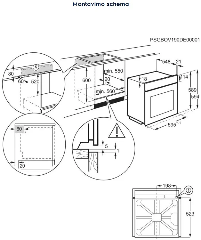 Įmontuojama el.orkaitė su pirolize Electrolux LOX8P87WZ