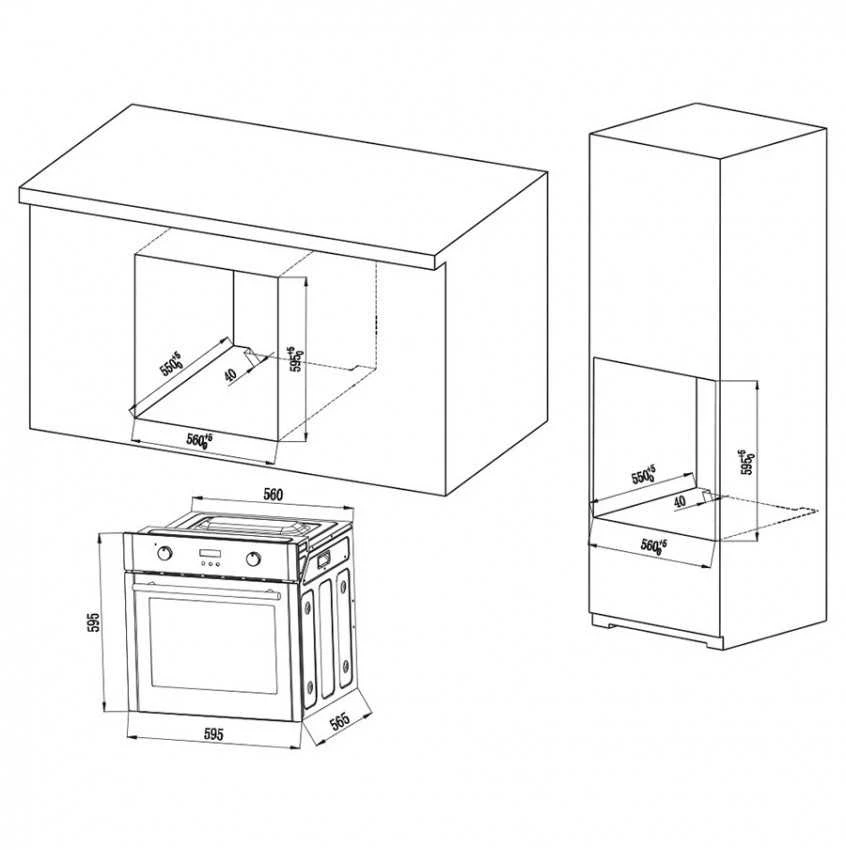 MPM-63-BO-28 built-in electric orkaitė Juodas