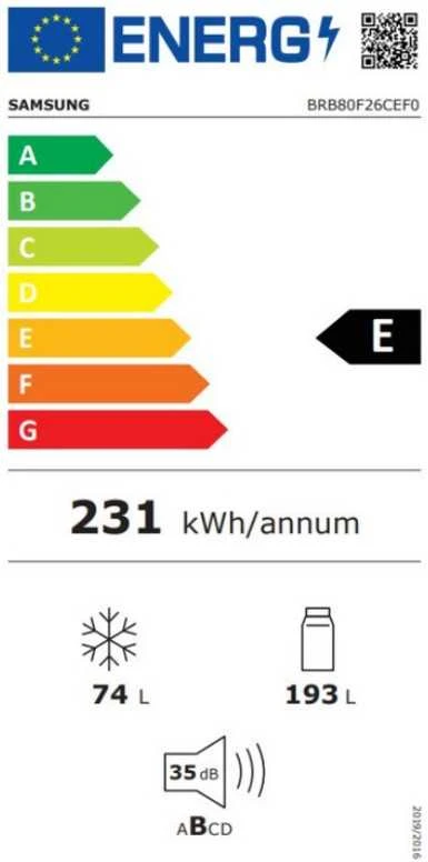 Įmontuojamas šaldytuvas Samsung BRB80F26CEF0EO