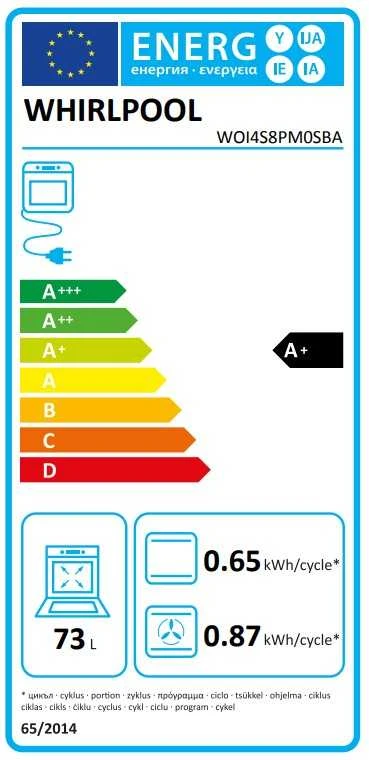 „Whirlpool“ orkaitė | WOI4S8PM0SBA | 73 l | Elektrinė | Pirolizės/Hidrolizacijos | Elektroninė | Garų funkcija | Konvekcija | Aukštis 59,7 cm | Plotis 59,5 cm | Juodas