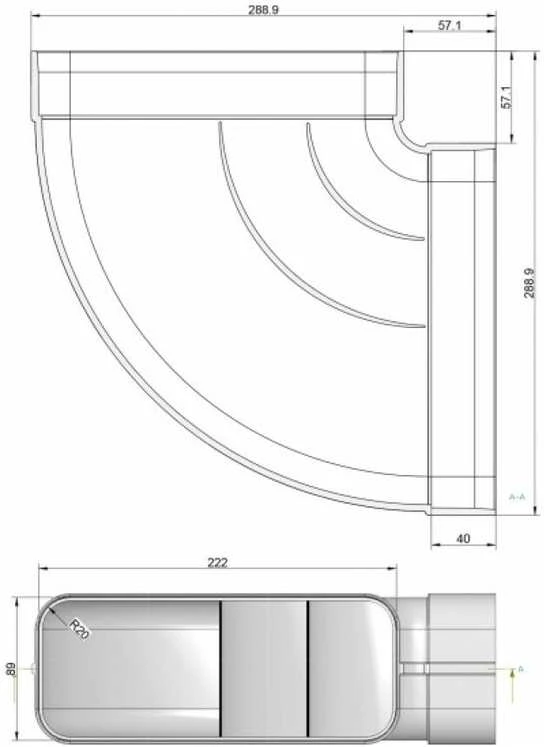 Elica HORIZ.CURVE 90°227X94