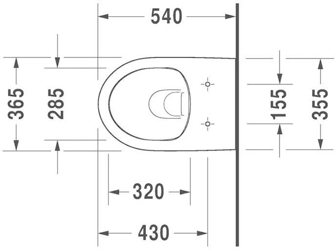 Duravit DuraStyle Basic Rimless wc pakabinamas 365x540 mm, su SC dangčiu 002079, baltas