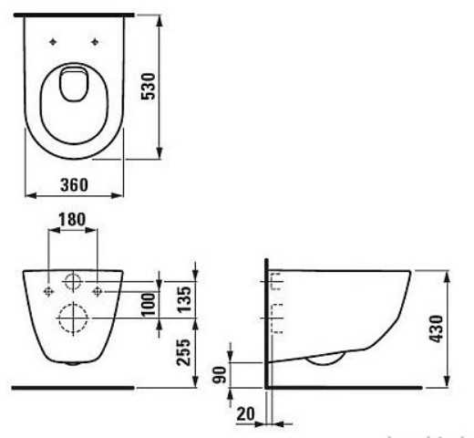 Pakabinamas klozetas Laufen Pro New su dangčiu Pro Rimless 8669570000001, baltas