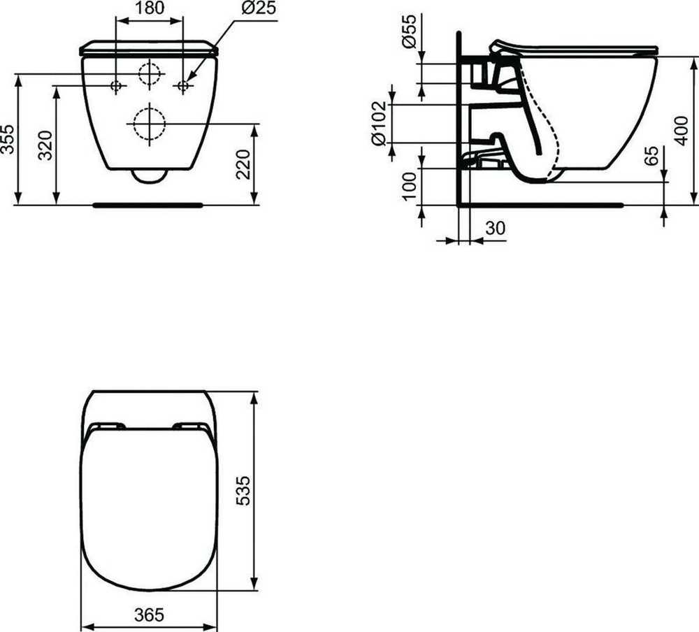 Pakabinamas klozetas su soft close dangčiu Ideal Standard Tesi AquaBlade T354601