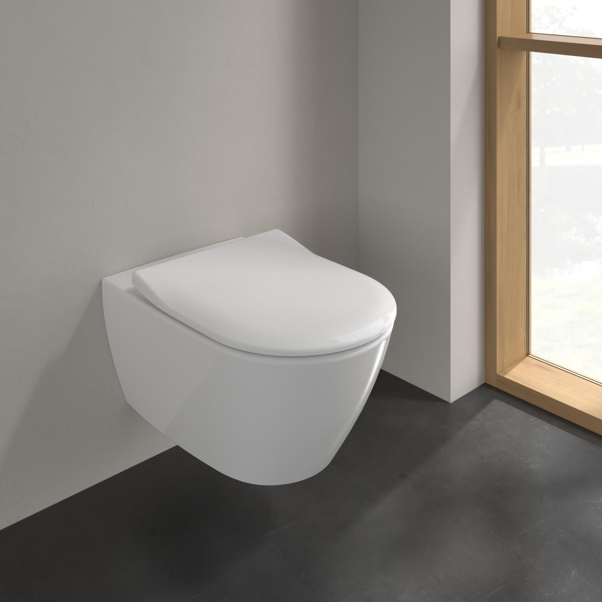 Pakabinamas klozetas Villeroy & Boch Subway 2 Direct Flush su slim Soft Close dangčiu ir ...