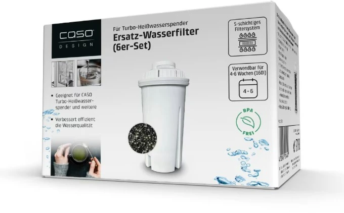 Caso | Replacement Vanduo Filter for Turbo Hot Vanduo Dispensers | 6 pcs. | Baltas