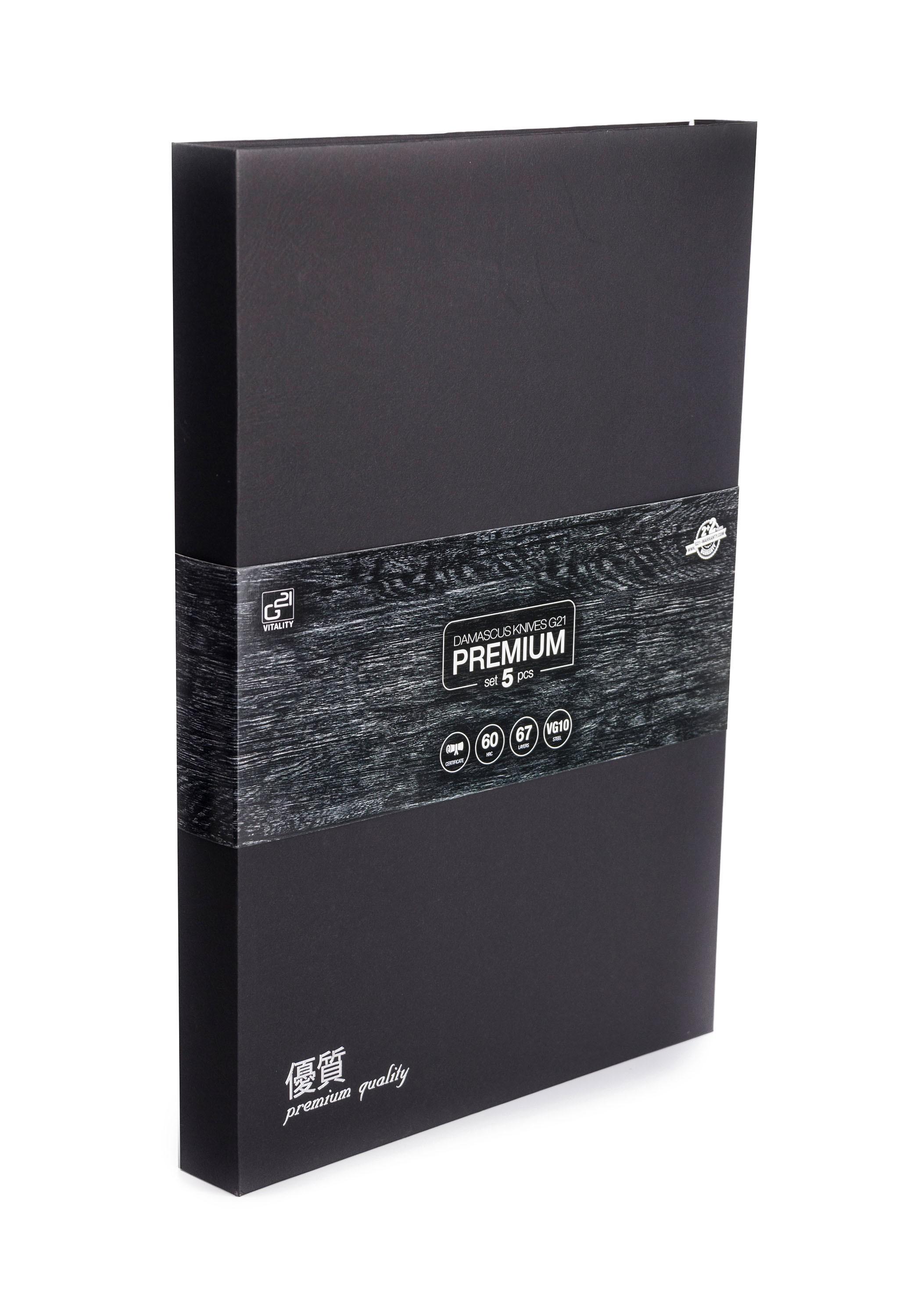 Peilių rinkinys G21 Damascus Premium 6002299 5 vnt. + galąstuvas
