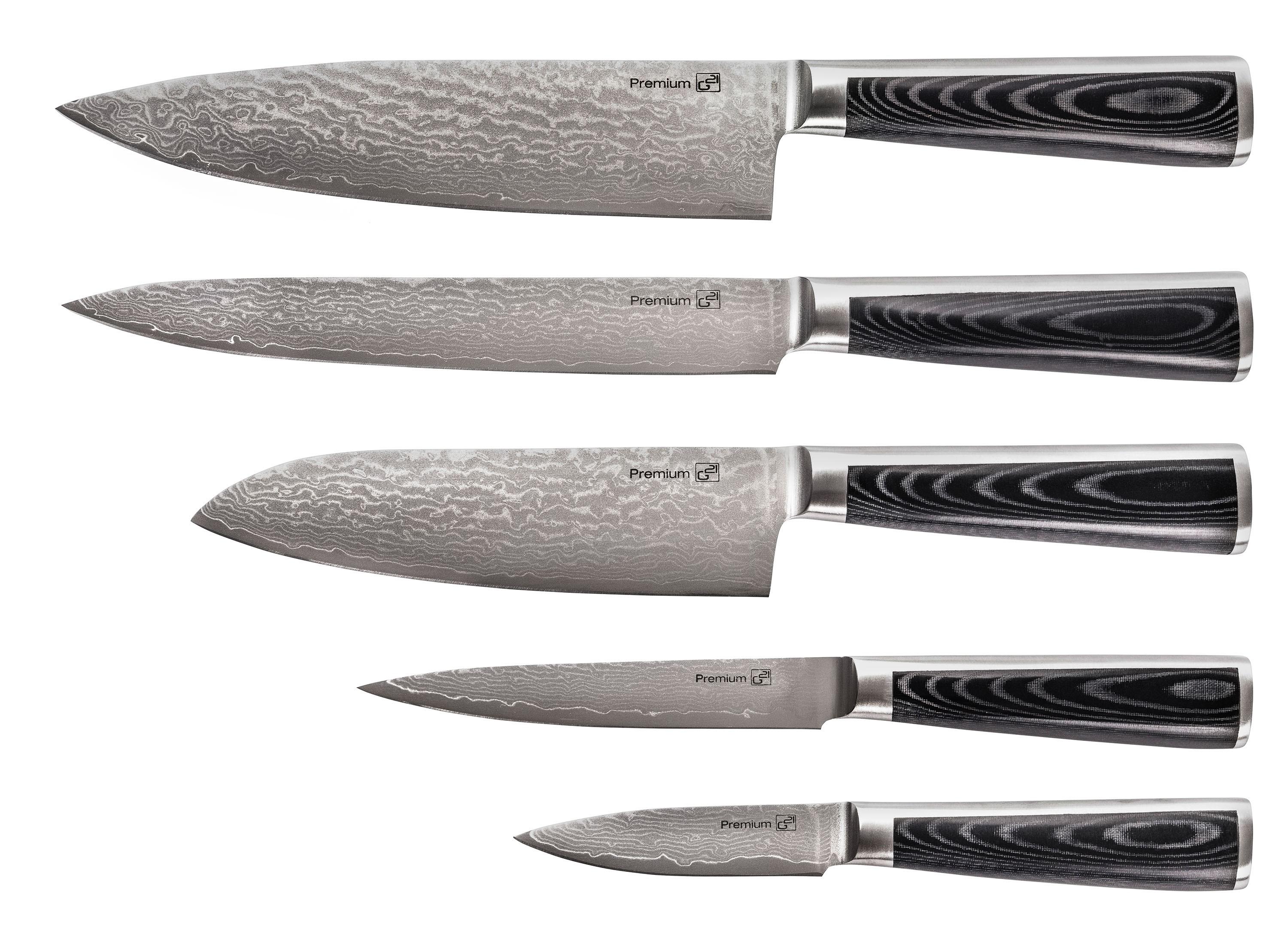 Peilių rinkinys G21 Damascus Premium 6002299 5 vnt. + galąstuvas