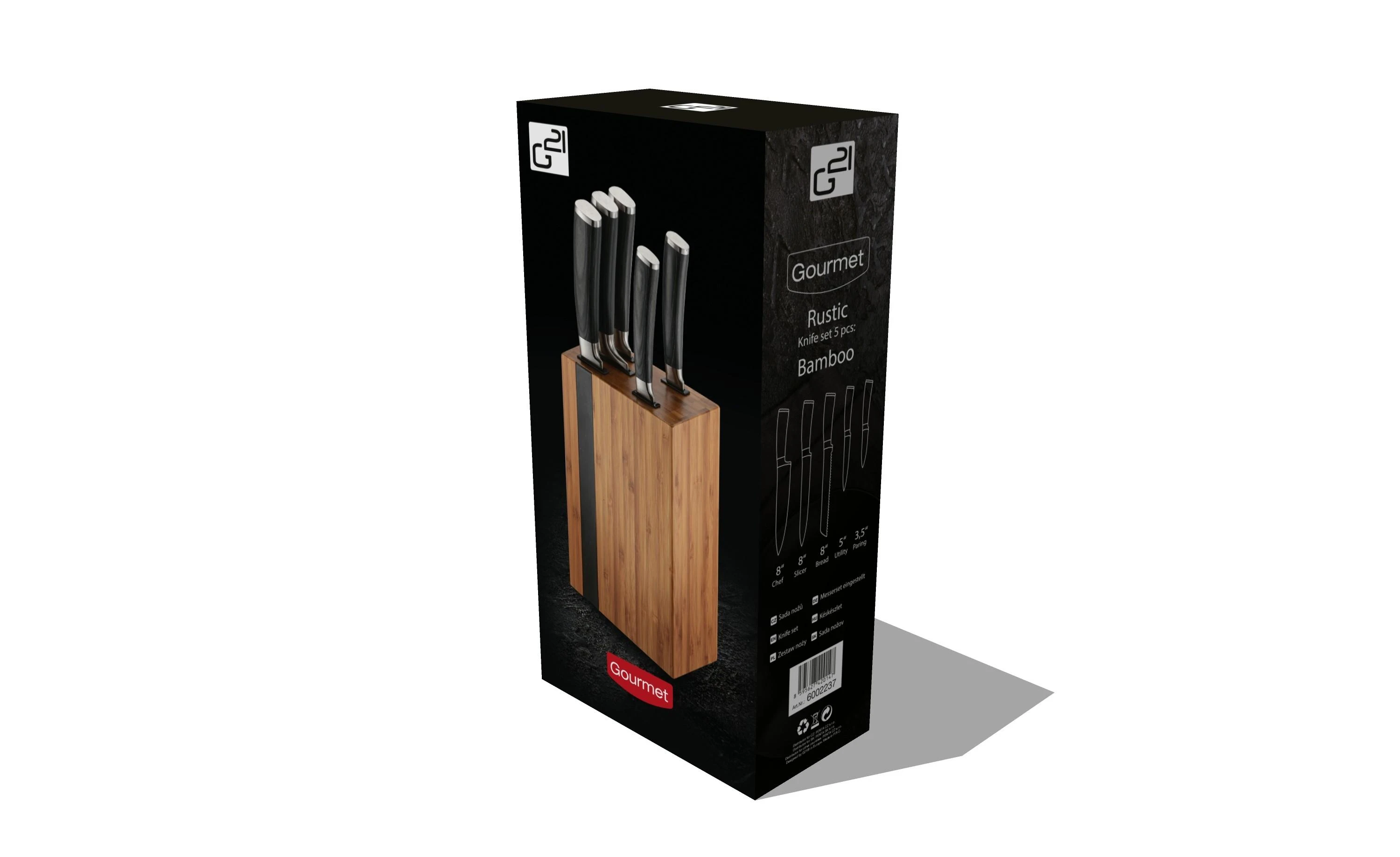 Peilių rinkinys su stovu G21 Gourmet Rustic 5 ks 6002237