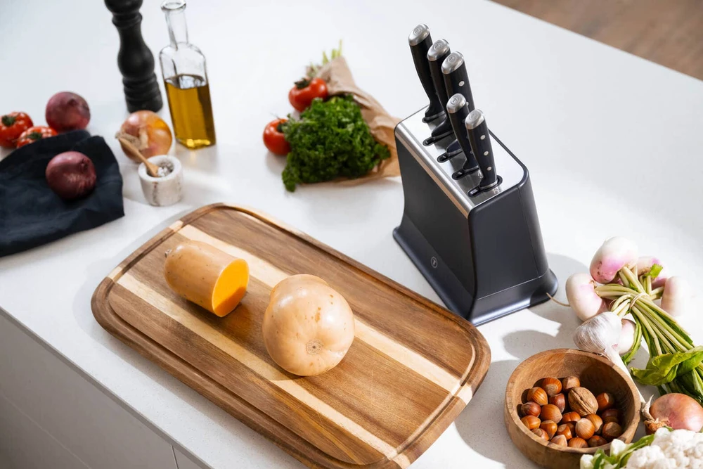 Peilių rinkinys su stovu Tefal EverSharp Pro (K297S644), su integruotu automatiniu galąstuvu, 5 vnt.