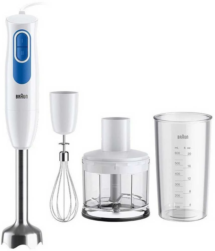 BRAUN MultiQuick 2 Rankinis maišytuvas MQ20236MWH, 600W, Nerūdijantis plienas blades, Baltas/mėlynas