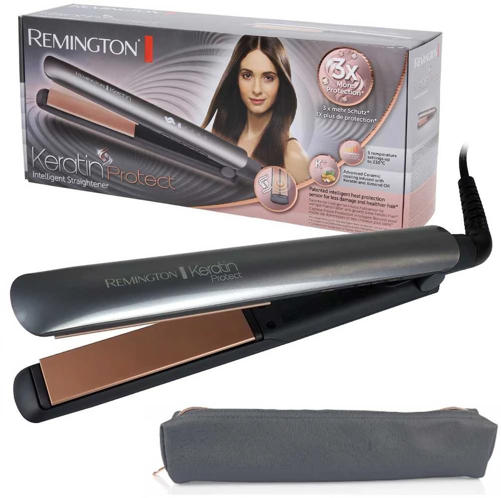 Remington | Plaukų tiesintuvas | S8598 Smartpro | Ceramic heating system | Ekranas Digital | Temperature (min) 150 °C | Temperature (max) 230 °C | Number of heating levels 5 | Pilkas
