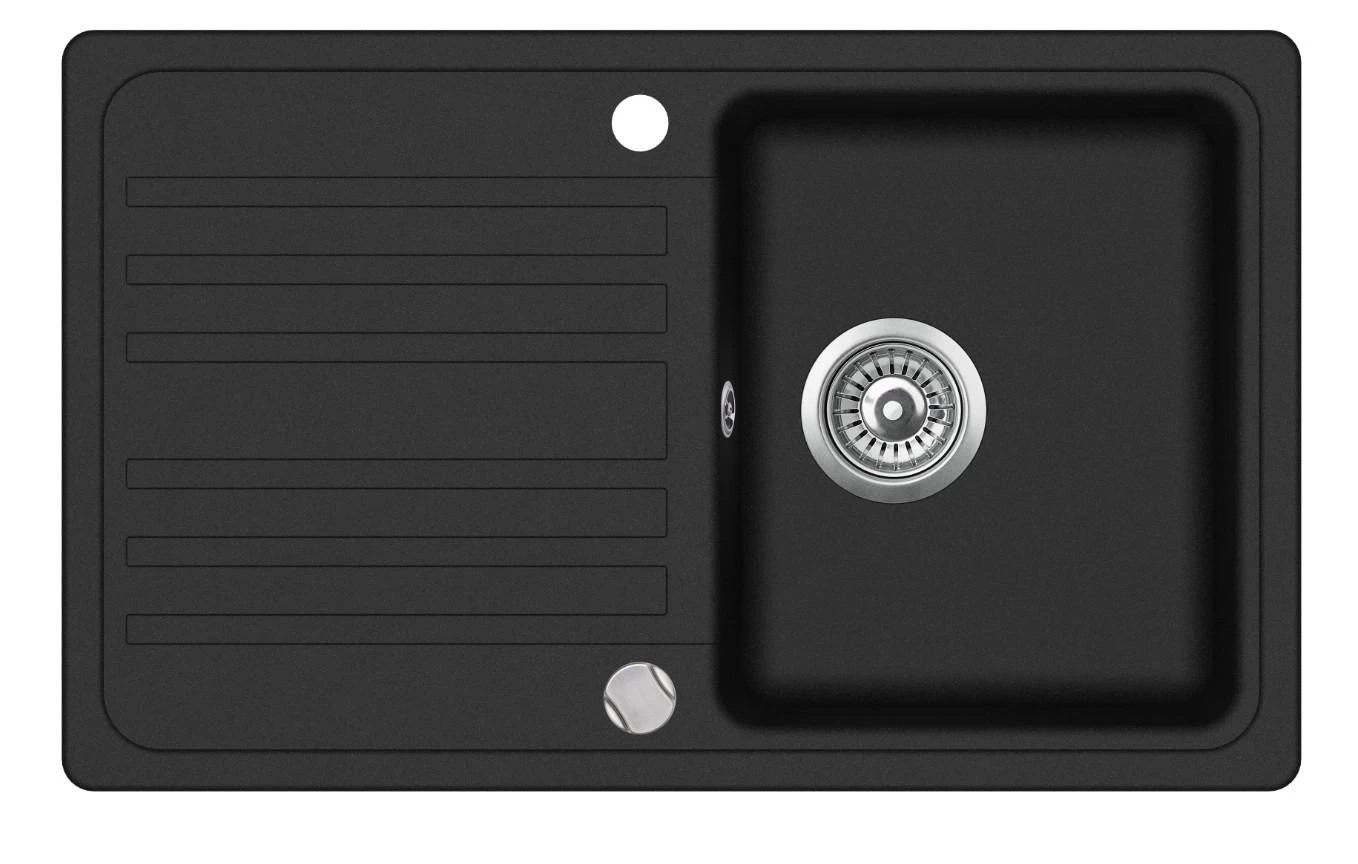 Plautuvė AQUASANITA NOTUS SQ101AW 601 Juodas - Metallic, ekscentrinis ventilis