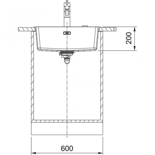 Po stalviršiu montuojama granitinė plautuvė Franke Maris, MRG 110-52, Juoda matinė, rankinis ventilis