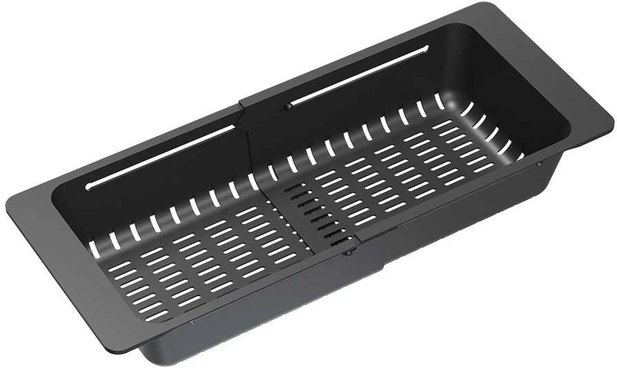 Plautuvės krepšelis Quadron B3218_BL, reguliuojamas plotis 320-460 x185 mm, juodas