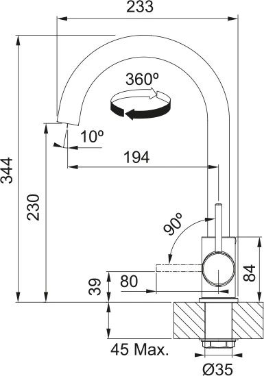 Plautuvės maišytuvas Franke Pola, 115.0735.610
