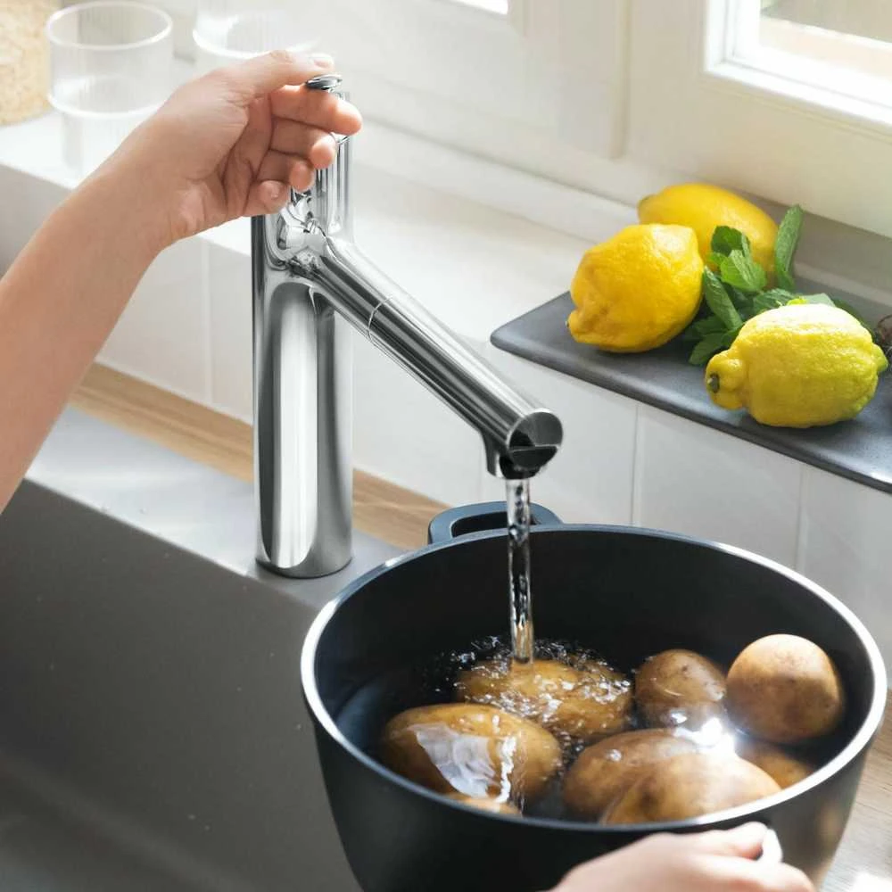 Plautuvės maišytuvas su ištraukiama žarna Hansgrohe Zesis M33, 74801000, chromo