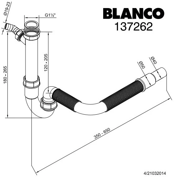 Plautuvės sifonas BLANCO 137262