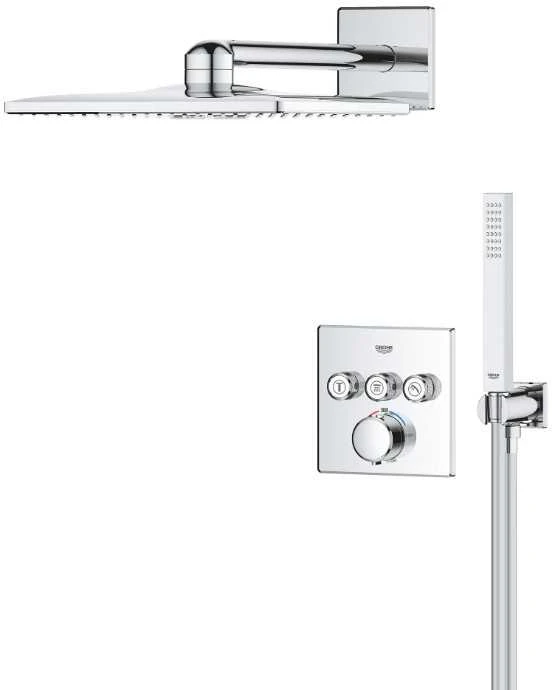 Grohe SmartControl Vitalio SmartActive 310 Cube potinkinė termostatinė dušo sistema, chromas
