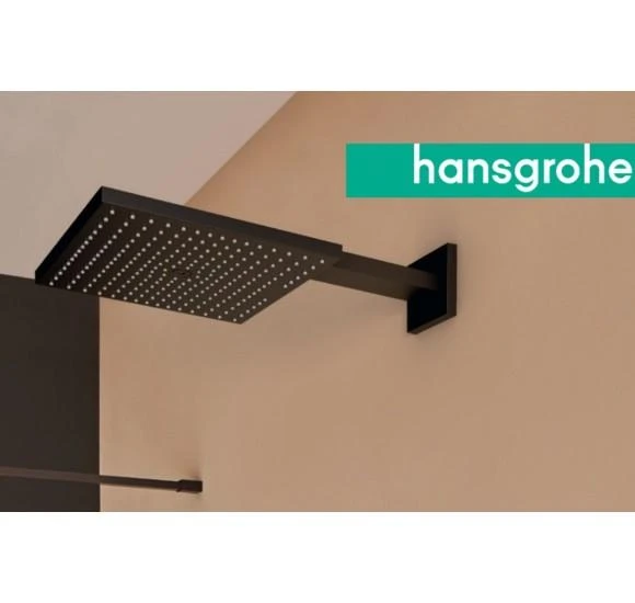 Potinkinės, termostatinės dušo sistemos komplektas Hansgrohe Raindance E 27939670, juodas matinis