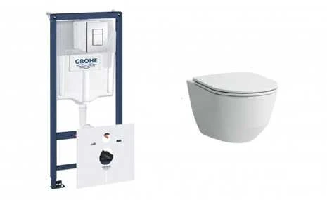 Potinkinio rėmo ir pakabinamo klozeto komplektas Grohe 38827000 + Laufen H8669570000001