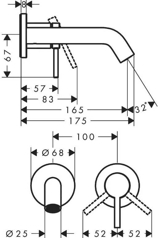 Potinkinis praustuvo maišytuvas Hansgrohe Tecturis S EcoSmart 73350670