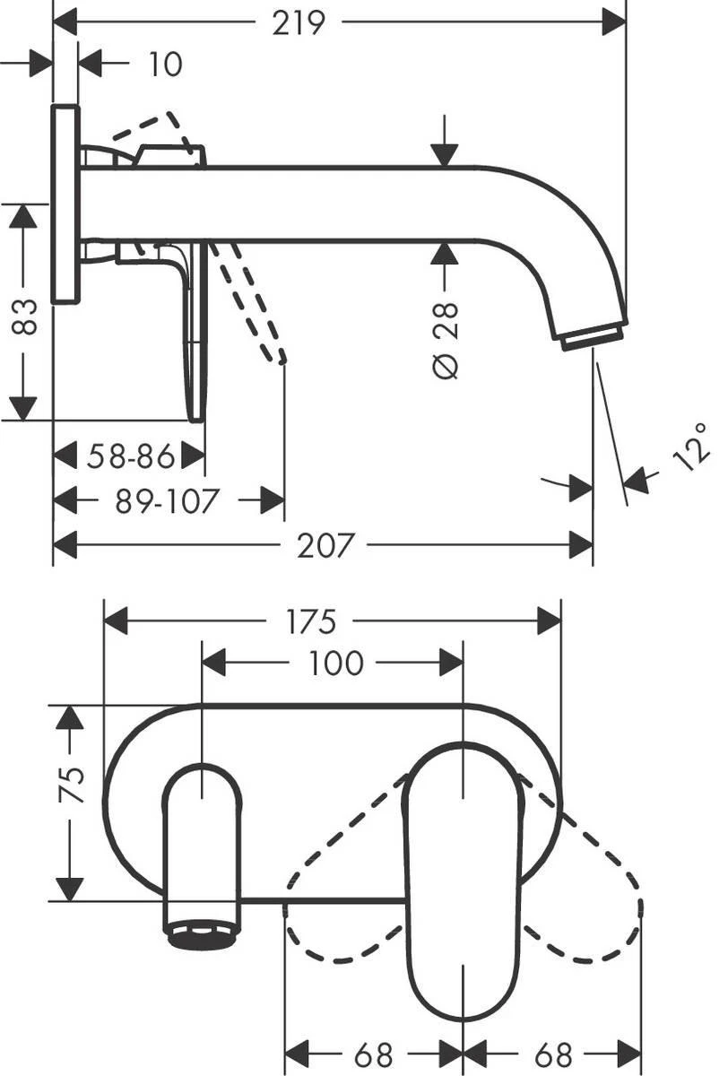 Potinkinis praustuvo maišytuvas Hansgrohe Vernis 71576670
