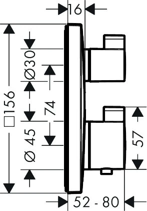 Potinkinis termostatinis maišytuvas Hansgrohe Ecostat Square 15714140