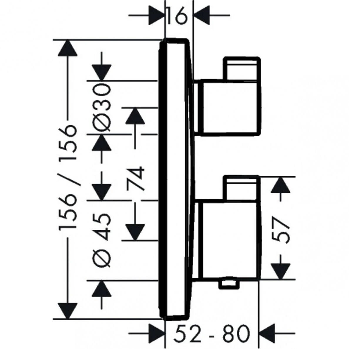 Potinkinis termostatinis maišytuvas Hansgrohe Ecostat Square 15714670