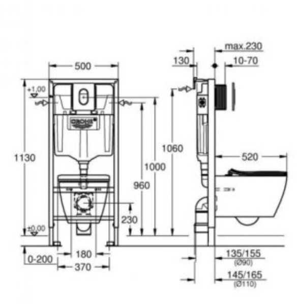 Potinkinis WC komplektas Grohe SOLIDO 101046SH0H