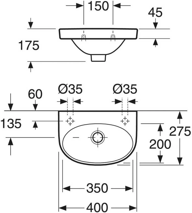 Praustuvas Gustavsberg Nautic 40, 55409L01