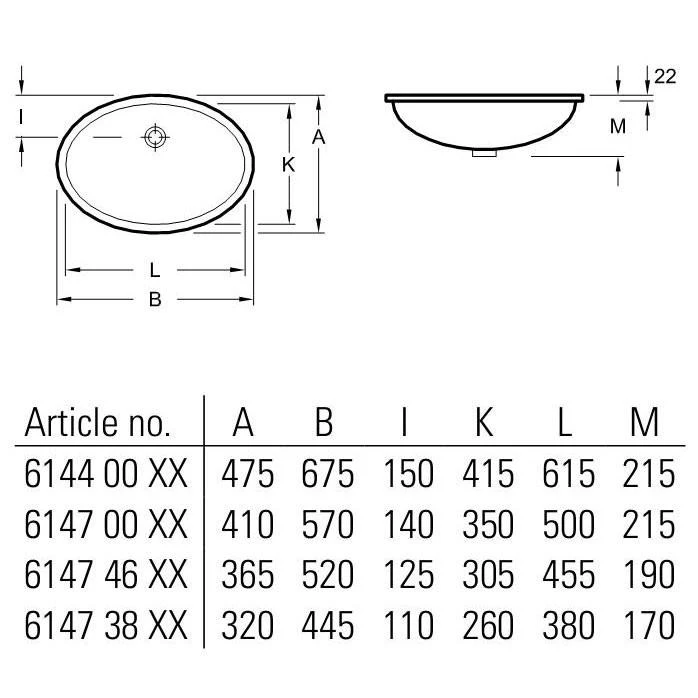 Villeroy & Boch Praustuvas Villeroy&Boch Evana 50 cm, 61470001