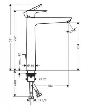 Praustuvo maišytuvas Hansgrohe 71717670, juodas matinis