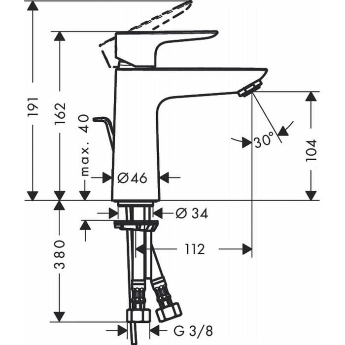 Praustuvo maišytuvas Hansgrohe Talis E 71713990, poliruoto aukso