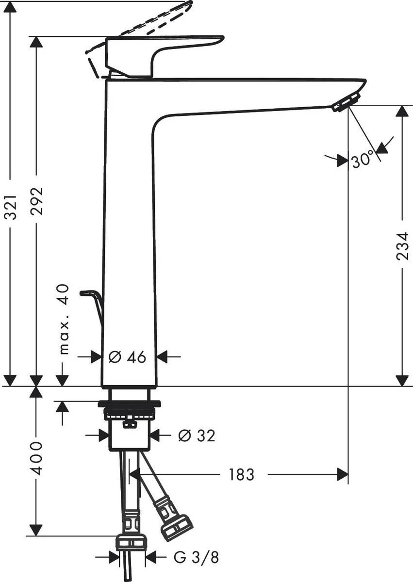Praustuvo maišytuvas Hansgrohe Talis E 71716670