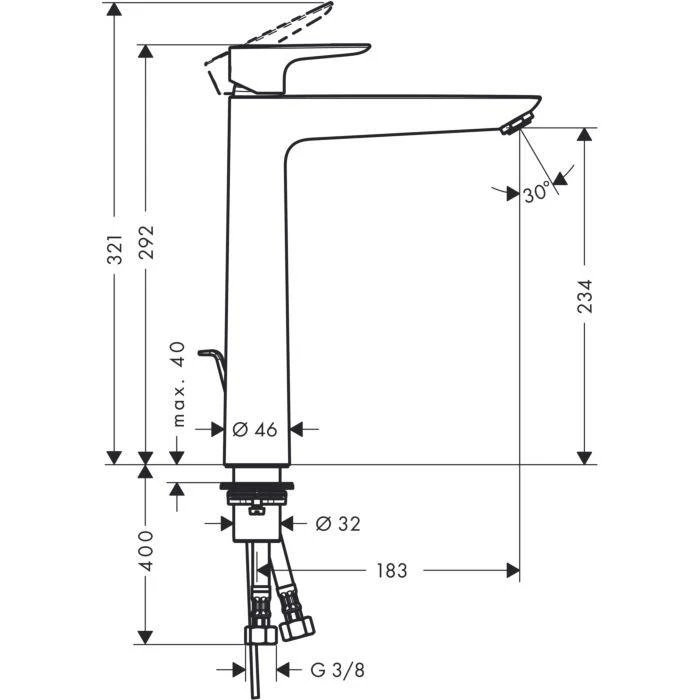 Praustuvo maišytuvas Hansgrohe Talis E, 71716000