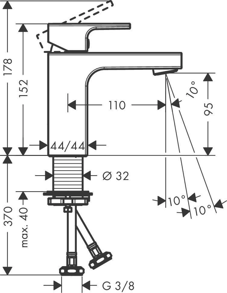 Praustuvo maišytuvas Hansgrohe Vernis Shape, 71569000, chromas