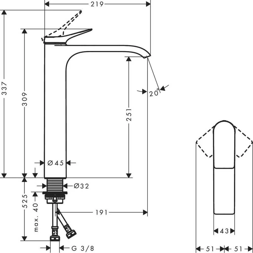 Praustuvo maišytuvas Hansgrohe Vivenis 75042000