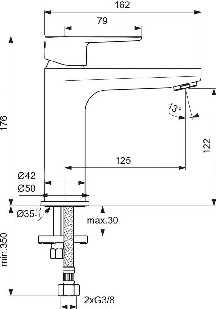 Praustuvo maišytuvas Ideal Standard Cerafine O, H120 be dugno vožtuvo