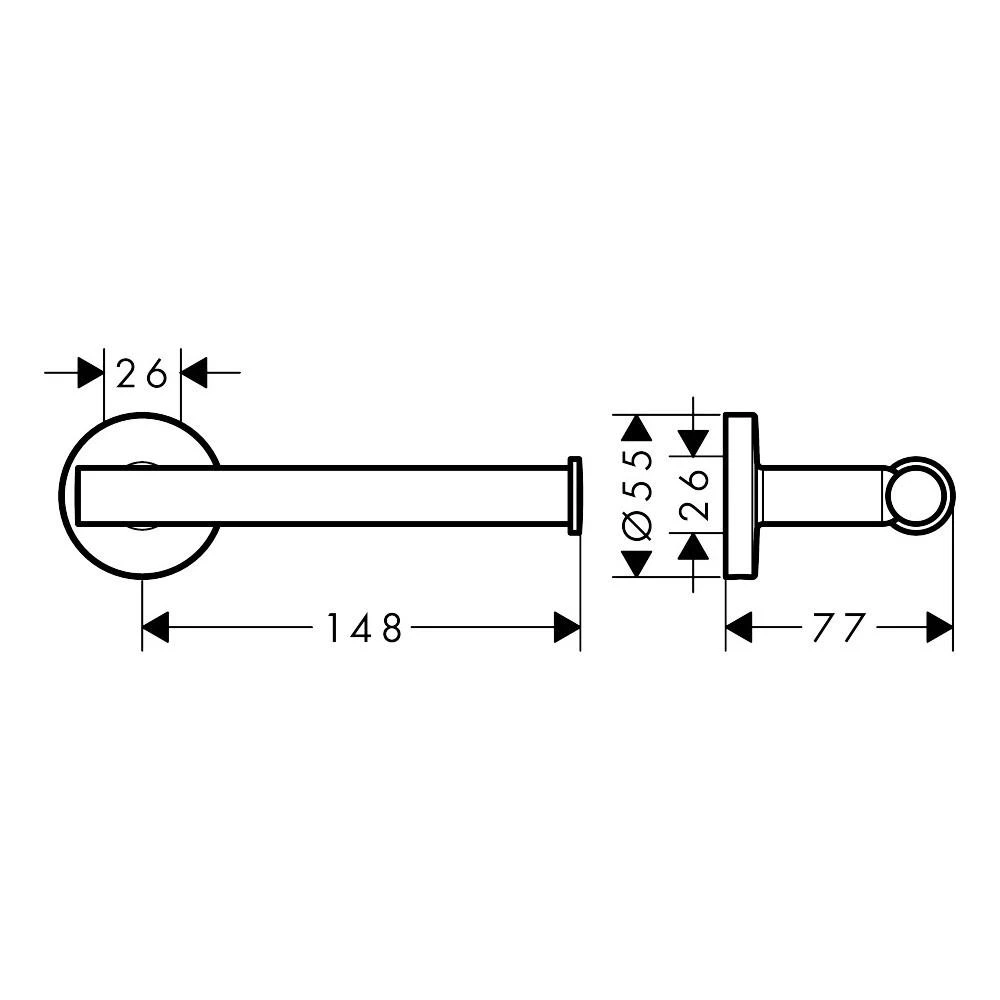 Prie sienos montuojamas tualetinio popieriaus laikiklis Hansgrohe Logis Universal 41726000