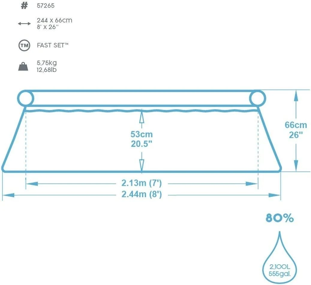 Baseinas Bestway Fast Set, 244x66cm