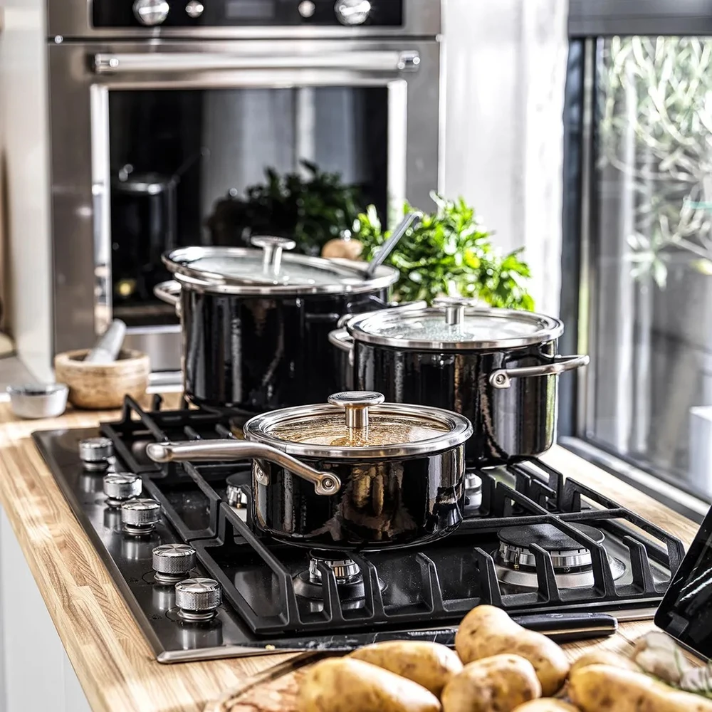 Kitchenaid 2 l emaliuotas puodas su dangčiu juodas