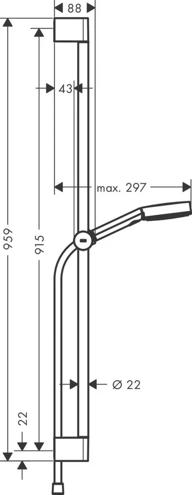 Rankinio dušo komplektas Hansgrohe Pulsify Select S 05 3jet Relaxation, 24170700, baltas matinis